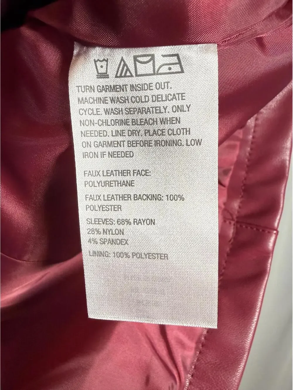 NWT Colleen Lopez Beaded Mesh Sleeve Faux Leather Moto Jacket Size XS - Picture 7 of 8